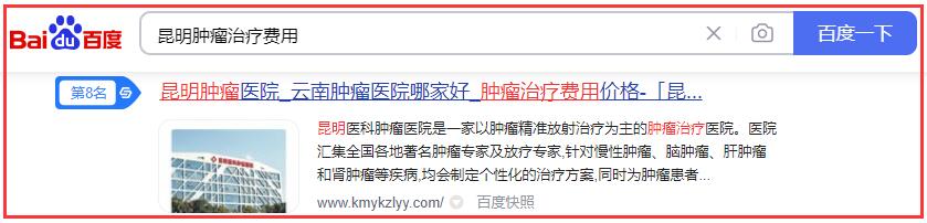 昆明腫瘤治療費用關鍵詞排名